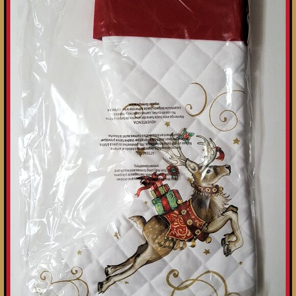 NEW RARE Williams Sonoma Twas the Night Before Christmas Reindeer Stocking - Picture 4 of 4